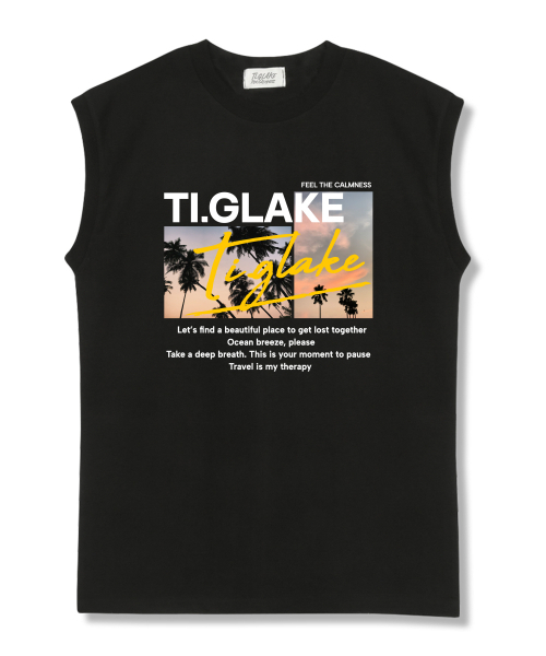 TI.GLAKE(ティーグレイク)の「サンセットリラックス オーバーサイズ ノースリーブTシャツ ブラック(Tシャツ/カットソー・レディース・その他・LARGE/X-LARGE/XX-LARGE)」の1枚目の写真
