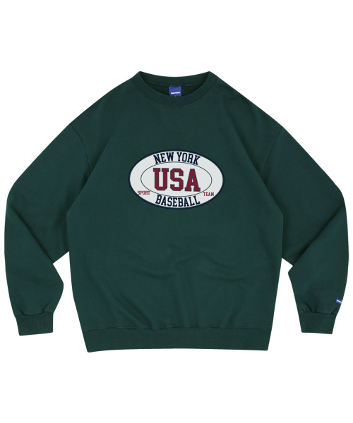 STAFF ONLY(スタッフオンリー)の「NEW YORK USA BASEBALL SWEATSHIRTS (GREEN)(スウェット・メンズ・その他・MEDIUM/LARGE)」の1枚目の写真