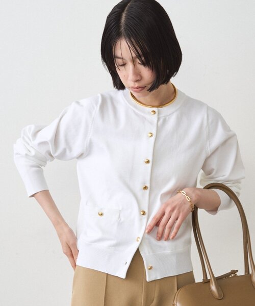 LOUNGEDRESS（ラウンジドレス）の「コンパクトカーデ（カーディガン/ボレロ・レディース・グリーン/ネイビー/ダークブルー/オフホワイト・FREE）」の7枚目の写真