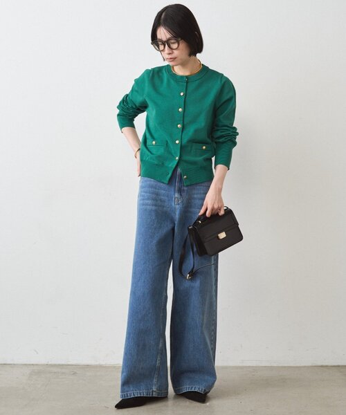 LOUNGEDRESS（ラウンジドレス）の「コンパクトカーデ（カーディガン/ボレロ・レディース・グリーン/ネイビー/ダークブルー/オフホワイト・FREE）」の18枚目の写真