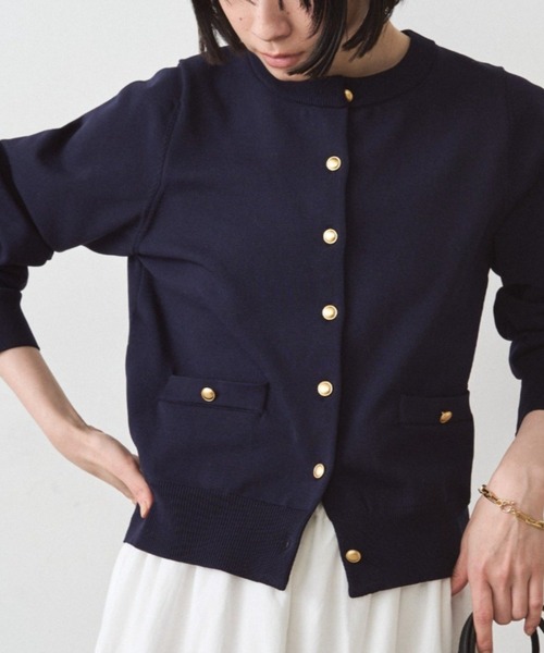 LOUNGEDRESS（ラウンジドレス）の「コンパクトカーデ（カーディガン/ボレロ・レディース・グリーン/ネイビー/ダークブルー/オフホワイト・FREE）」の4枚目の写真