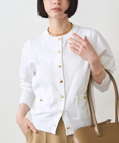 LOUNGEDRESS（ラウンジドレス）の「コンパクトカーデ（カーディガン/ボレロ・レディース・グリーン/ネイビー/ダークブルー/オフホワイト・FREE）」の2枚目の写真