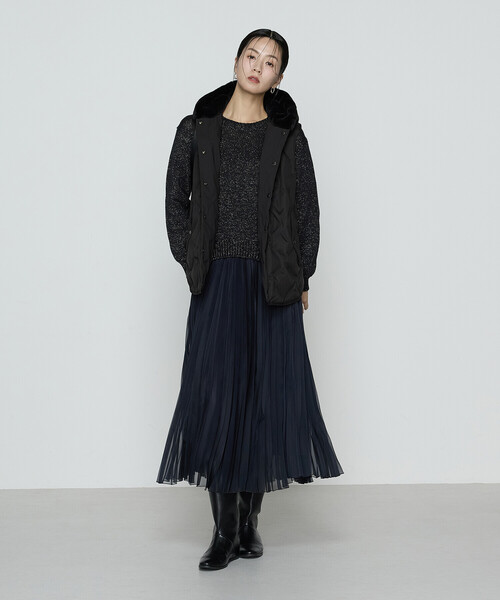 K.T KIYOKO TAKASE（キヨコタカセ）の「プレーティング天竺 シャイニーラメニット（ニット/セーター・レディース・ライトグレー/ブラック系その他・FREE）」の7枚目の写真