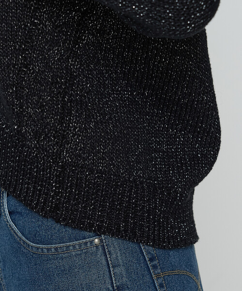 K.T KIYOKO TAKASE（キヨコタカセ）の「プレーティング天竺 シャイニーラメニット（ニット/セーター・レディース・ライトグレー/ブラック系その他・FREE）」の14枚目の写真