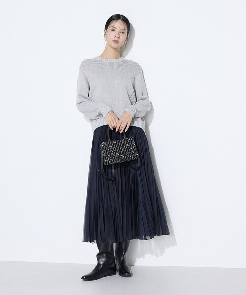 K.T KIYOKO TAKASE（キヨコタカセ）の「プレーティング天竺 シャイニーラメニット（ニット/セーター・レディース・ライトグレー/ブラック系その他・FREE）」の17枚目の写真