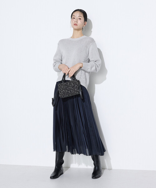 K.T KIYOKO TAKASE（キヨコタカセ）の「プレーティング天竺 シャイニーラメニット（ニット/セーター・レディース・ライトグレー/ブラック系その他・FREE）」の18枚目の写真