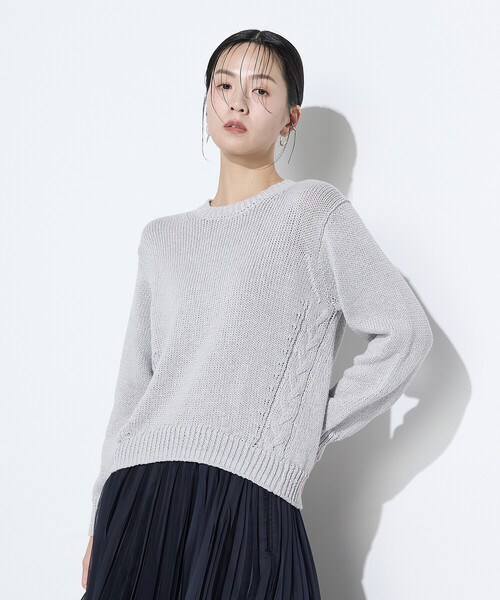 K.T KIYOKO TAKASE（キヨコタカセ）の「プレーティング天竺 シャイニーラメニット（ニット/セーター・レディース・ライトグレー/ブラック系その他・FREE）」の19枚目の写真