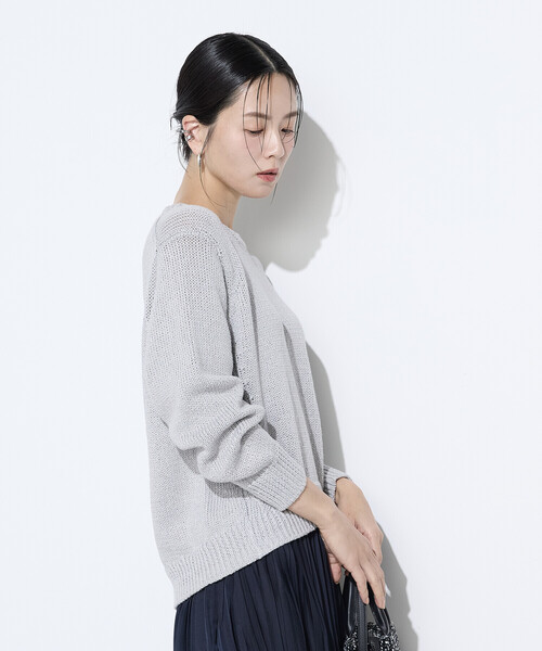 K.T KIYOKO TAKASE（キヨコタカセ）の「プレーティング天竺 シャイニーラメニット（ニット/セーター・レディース・ライトグレー/ブラック系その他・FREE）」の20枚目の写真