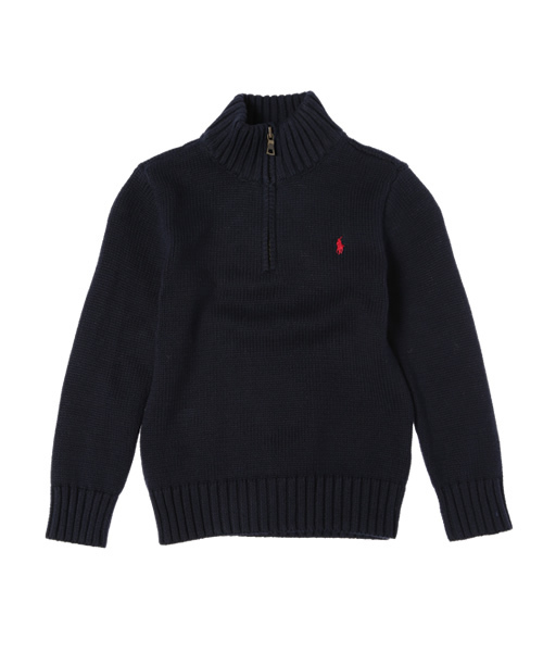 POLO RALPH LAUREN CHILDRENSWEAR(ポロ ラルフ ローレン チルドレンズウェア)の「コットン ハーフジップ セーター(ニット/セーター・キッズ・ネイビー/レッド・7/6)」の2枚目の写真