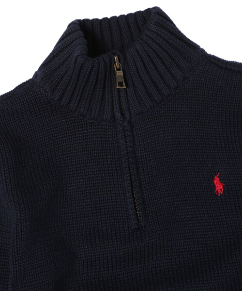 POLO RALPH LAUREN CHILDRENSWEAR(ポロ ラルフ ローレン チルドレンズウェア)の「コットン ハーフジップ セーター(ニット/セーター・キッズ・ネイビー/レッド・7/6)」の4枚目の写真