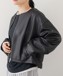 abahouse mavie | ソフトレザーライクジップブルゾン(ブルゾン)