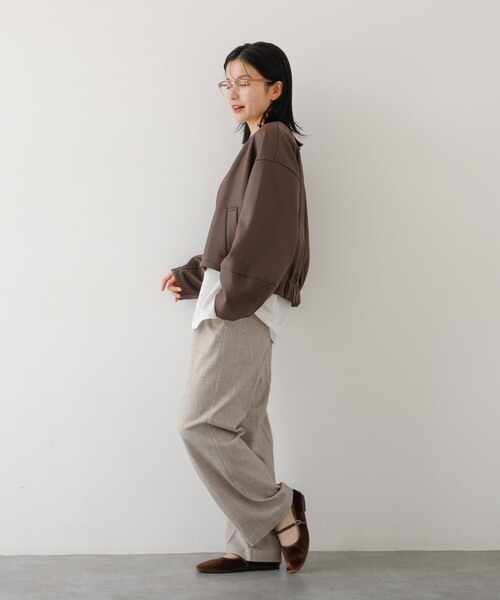 abahouse mavie(アバハウスマヴィ)の「ソフトレザーライクジップブルゾン(ブルゾン・レディース・ブラック/ダークブラウン/オフホワイト・フリー)」の8枚目の写真