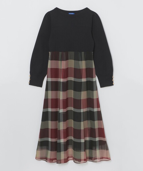 BLUE LABEL CRESTBRIDGE（ブルーレーベルクレストブリッジ）の「シフォンコンビドレス（ワンピース・レディース・ベージュ系その他2/レッド/ブルー系その他2・40/38/36）」の16枚目の写真