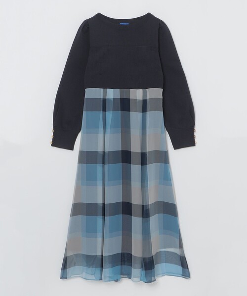 BLUE LABEL CRESTBRIDGE（ブルーレーベルクレストブリッジ）の「シフォンコンビドレス（ワンピース・レディース・ベージュ系その他2/レッド/ブルー系その他2・40/38/36）」の10枚目の写真