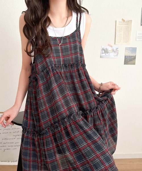 mily bilet(ミウィビレット)の「【mily bilet】360度どこから見ても大人可愛い! 切替シアーティアードキャミチュニック(キャミソール・レディース・ネイビー系1/ネイビー系2/ブラック/アイボリー・LARGE/MEDIUM/SMALL/X-LARGE)」の14枚目の写真