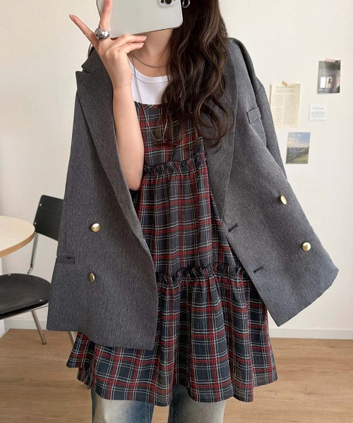 mily bilet(ミウィビレット)の「【mily bilet】360度どこから見ても大人可愛い! 切替シアーティアードキャミチュニック(キャミソール・レディース・ネイビー系1/ネイビー系2/ブラック/アイボリー・LARGE/MEDIUM/SMALL/X-LARGE)」の15枚目の写真