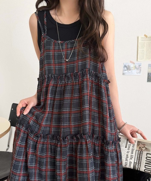 mily bilet(ミウィビレット)の「【mily bilet】360度どこから見ても大人可愛い! 切替シアーティアードキャミチュニック(キャミソール・レディース・ネイビー系1/ネイビー系2/ブラック/アイボリー・LARGE/MEDIUM/SMALL/X-LARGE)」の18枚目の写真