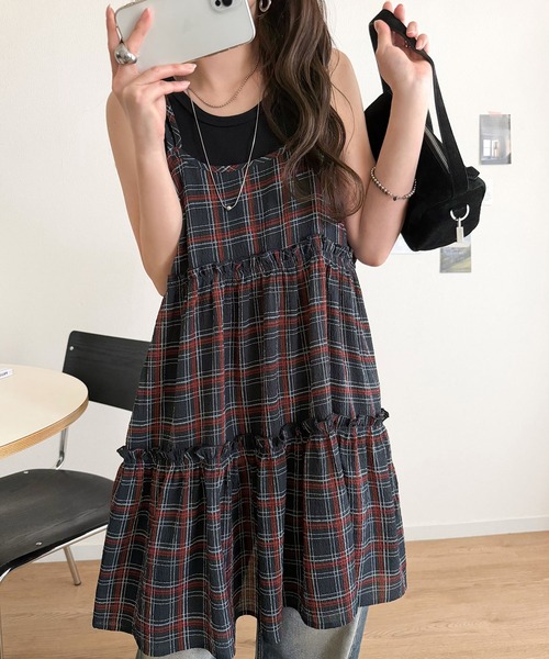mily bilet(ミウィビレット)の「【mily bilet】360度どこから見ても大人可愛い! 切替シアーティアードキャミチュニック(キャミソール・レディース・ネイビー系1/ネイビー系2/ブラック/アイボリー・LARGE/MEDIUM/SMALL/X-LARGE)」の19枚目の写真