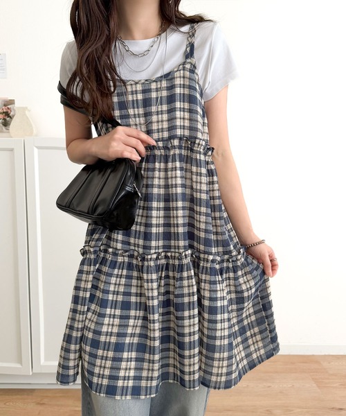 mily bilet(ミウィビレット)の「【mily bilet】360度どこから見ても大人可愛い! 切替シアーティアードキャミチュニック(キャミソール・レディース・ネイビー系1/ネイビー系2/ブラック/アイボリー・LARGE/MEDIUM/SMALL/X-LARGE)」の11枚目の写真