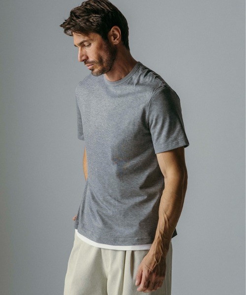 CIRCLEE(サークリー)の「CIRCLEE(サークリー)レイヤード風 クルーネックTシャツ(Tシャツ/カットソー・メンズ・グレー・M)」の2枚目の写真