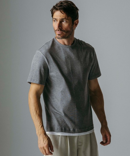 CIRCLEE(サークリー)の「CIRCLEE(サークリー)レイヤード風 クルーネックTシャツ(Tシャツ/カットソー・メンズ・グレー・M)」の3枚目の写真