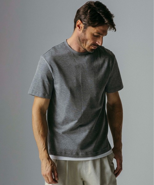 CIRCLEE(サークリー)の「CIRCLEE(サークリー)レイヤード風 クルーネックTシャツ(Tシャツ/カットソー・メンズ・グレー・M)」の4枚目の写真