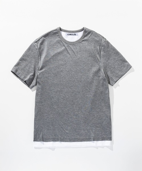 CIRCLEE(サークリー)の「CIRCLEE(サークリー)レイヤード風 クルーネックTシャツ(Tシャツ/カットソー・メンズ・グレー・M)」の6枚目の写真