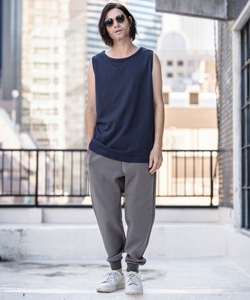 CAMBIO（カンビオ）の「mta597- Cool Touch USA Cotton Sleeveless Cut sew タンクトップ(AI-261-002)（タンクトップ・メンズ・ホワイト/ブラック/ネイビー・S/M/L）」の7枚目の写真