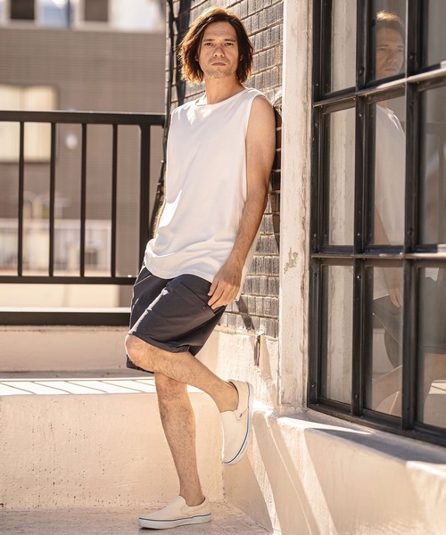 CAMBIO（カンビオ）の「mta597- Cool Touch USA Cotton Sleeveless Cut sew タンクトップ(AI-261-002)（タンクトップ・メンズ・ホワイト/ブラック/ネイビー・S/M/L）」の14枚目の写真