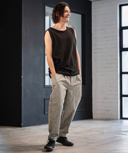 CAMBIO（カンビオ）の「mta597- Cool Touch USA Cotton Sleeveless Cut sew タンクトップ(AI-261-002)（タンクトップ・メンズ・ホワイト/ブラック/ネイビー・S/M/L）」の19枚目の写真