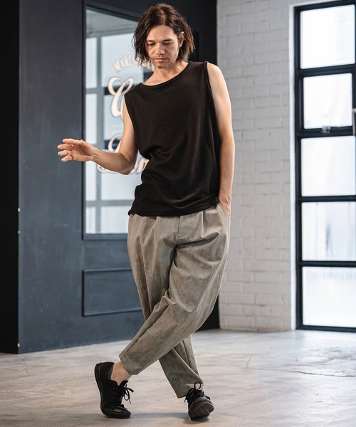 CAMBIO（カンビオ）の「mta597- Cool Touch USA Cotton Sleeveless Cut sew タンクトップ(AI-261-002)（タンクトップ・メンズ・ホワイト/ブラック/ネイビー・S/M/L）」の20枚目の写真