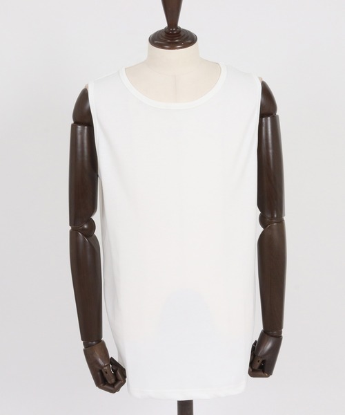 CAMBIO（カンビオ）の「mta597- Cool Touch USA Cotton Sleeveless Cut sew タンクトップ(AI-261-002)（タンクトップ・メンズ・ホワイト/ブラック/ネイビー・S/M/L）」の22枚目の写真
