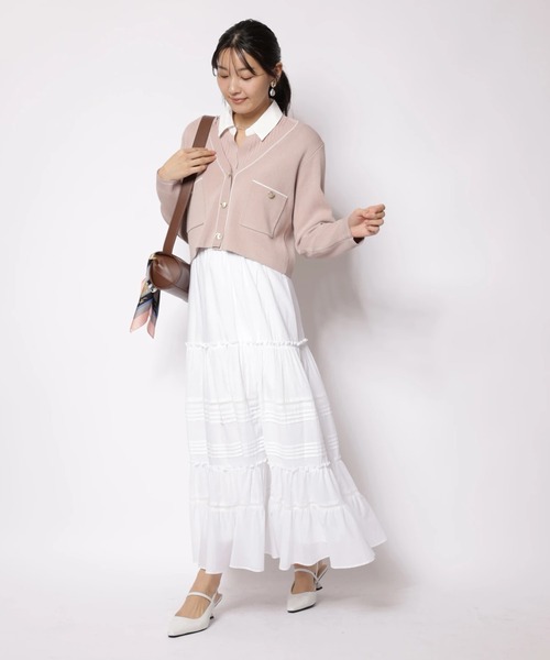 JUSGLITTY(ジャスグリッティー)の「ポイントレースティアードスカート(スカート・レディース・ホワイト/ブラック・0/1/2)」の8枚目の写真