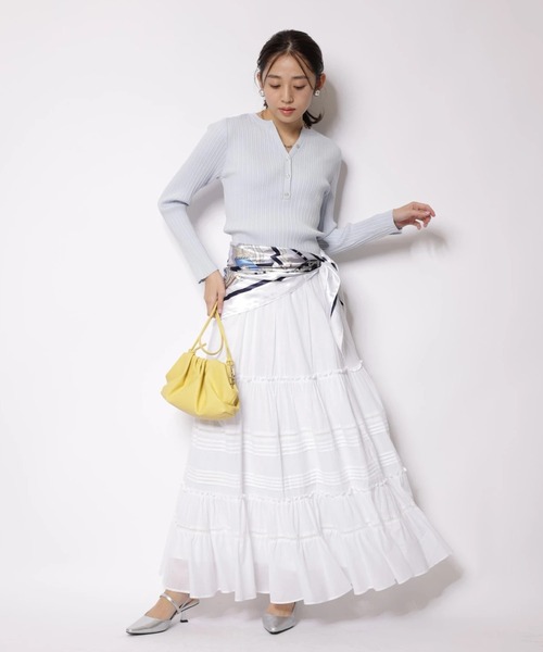 JUSGLITTY(ジャスグリッティー)の「ポイントレースティアードスカート(スカート・レディース・ホワイト/ブラック・0/1/2)」の11枚目の写真