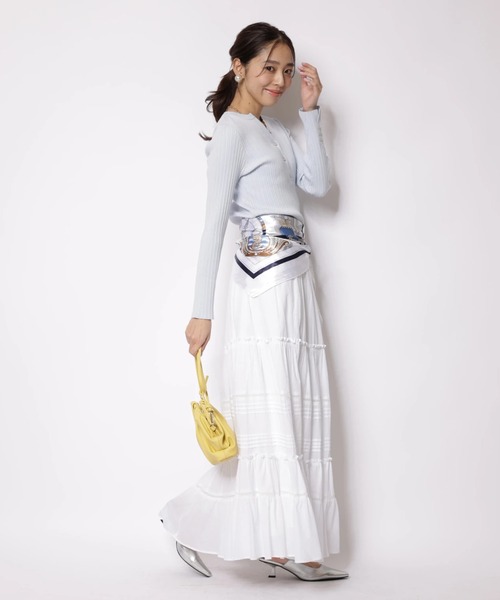 JUSGLITTY(ジャスグリッティー)の「ポイントレースティアードスカート(スカート・レディース・ホワイト/ブラック・0/1/2)」の14枚目の写真