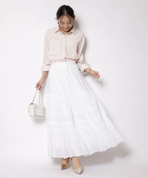 JUSGLITTY(ジャスグリッティー)の「ポイントレースティアードスカート(スカート・レディース・ホワイト/ブラック・0/1/2)」の19枚目の写真