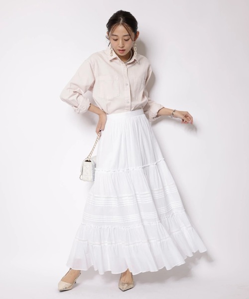 JUSGLITTY(ジャスグリッティー)の「ポイントレースティアードスカート(スカート・レディース・ホワイト/ブラック・0/1/2)」の20枚目の写真