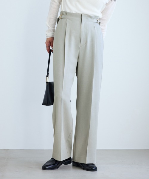 ROPE' PICNIC(ロペピクニック)の「クリアツイルワイドパンツ/セレモニー・セットアップ対応(その他パンツ・レディース・グレー/ベージュ系その他2/グリーン系その他/ネイビー・S/M/L)」の4枚目の写真