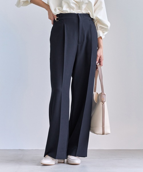 ROPE' PICNIC(ロペピクニック)の「クリアツイルワイドパンツ/セレモニー・セットアップ対応(その他パンツ・レディース・グレー/ベージュ系その他2/グリーン系その他/ネイビー・S/M/L)」の1枚目の写真