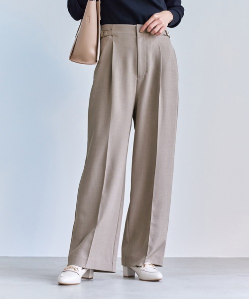 ROPE' PICNIC(ロペピクニック)の「クリアツイルワイドパンツ/セレモニー・セットアップ対応(その他パンツ・レディース・グレー/ベージュ系その他2/グリーン系その他/ネイビー・S/M/L)」の3枚目の写真