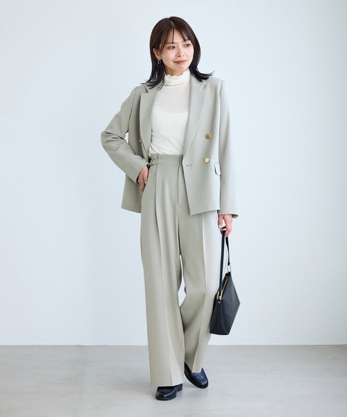 ROPE' PICNIC(ロペピクニック)の「クリアツイルワイドパンツ/セレモニー・セットアップ対応(その他パンツ・レディース・グレー/ベージュ系その他2/グリーン系その他/ネイビー・S/M/L)」の14枚目の写真