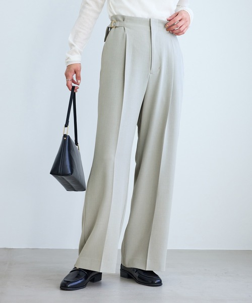 ROPE' PICNIC(ロペピクニック)の「クリアツイルワイドパンツ/セレモニー・セットアップ対応(その他パンツ・レディース・グレー/ベージュ系その他2/グリーン系その他/ネイビー・S/M/L)」の5枚目の写真