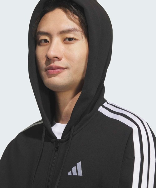 adidas(アディダス)の「エッセンシャルズ プラス ルーズフィット スリーストライプス フレンチテリー フルジップ パーカー / アディダス adidas(パーカー・メンズ・ブラック/ブルー・X-LARGE/LARGE/3XL/XX-LARGE/SMALL/MEDIUM)」の4枚目の写真