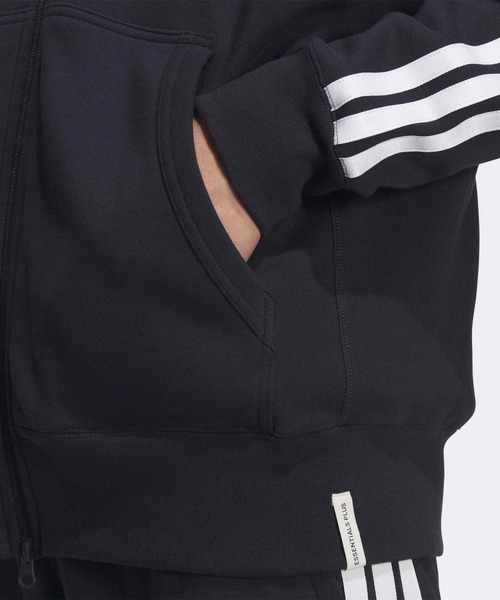 adidas(アディダス)の「エッセンシャルズ プラス ルーズフィット スリーストライプス フレンチテリー フルジップ パーカー / アディダス adidas(パーカー・メンズ・ブラック/ブルー・X-LARGE/LARGE/3XL/XX-LARGE/SMALL/MEDIUM)」の9枚目の写真