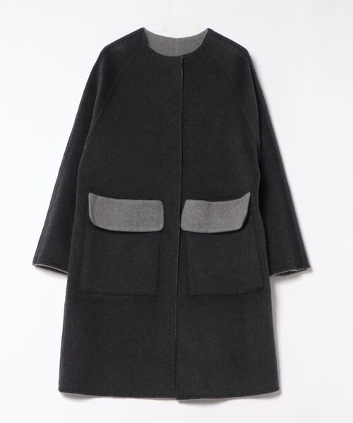 LUDICRUM（ルーディクルム）の「Reversible coat（ノーカラーコート・レディース・グレー系・FREE）」の3枚目の写真