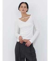 Unbalance Strap T-Shirt, Ivory
