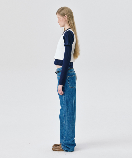 WNDERKAMMER(ブンダーカンマー)の「ストレートレッグデニムパンツ_ブルー(その他パンツ・レディース・その他・S/M/XS)」の2枚目の写真