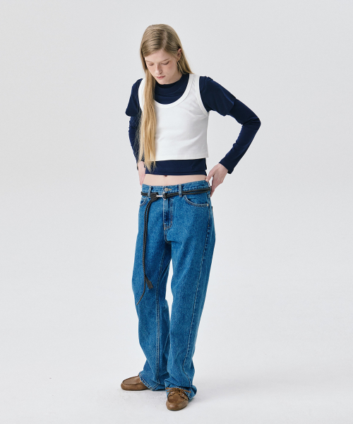 WNDERKAMMER(ブンダーカンマー)の「ストレートレッグデニムパンツ_ブルー(その他パンツ・レディース・その他・S/M/XS)」の4枚目の写真