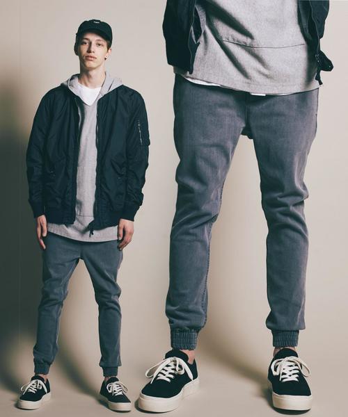 MONKEY TIME（モンキータイム）の「＜monkey time＞∴ デニム スキニー ジョガーパンツ◆（デニムパンツ・メンズ・ブラック/ネイビー/ライトブルー/ダークグレー・MEDIUM/LARGE/SMALL/X-LARGE）」の3枚目の写真