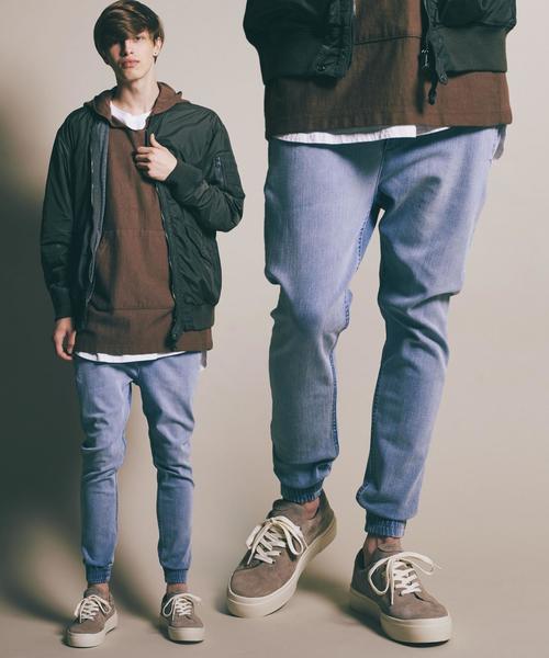 MONKEY TIME（モンキータイム）の「＜monkey time＞∴ デニム スキニー ジョガーパンツ◆（デニムパンツ・メンズ・ブラック/ネイビー/ライトブルー/ダークグレー・MEDIUM/LARGE/SMALL/X-LARGE）」の4枚目の写真